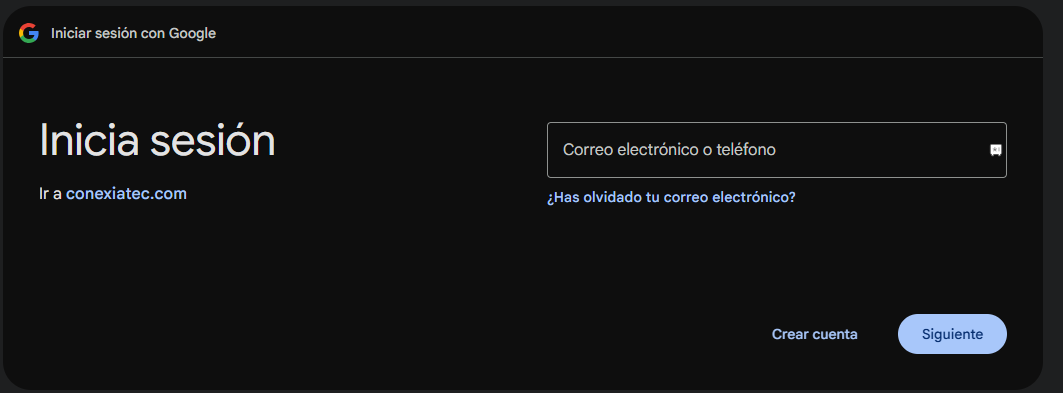 Formulario de Google solicitando correo.