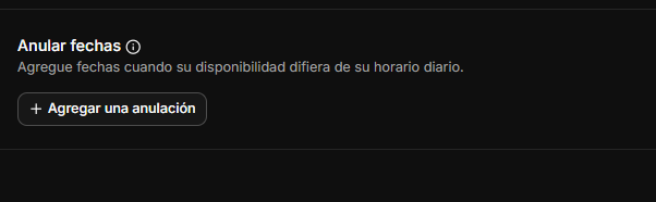 Opci&oacute;n anular fechas.