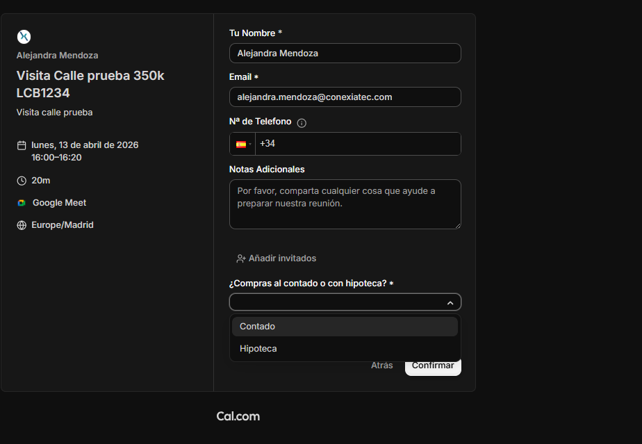Confirmaci&oacute;n fecha y hora.